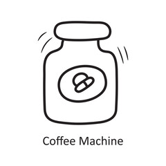 Coffee Machine vector outline Icon Design illustration. Olympic Symbol on White background EPS 10 File