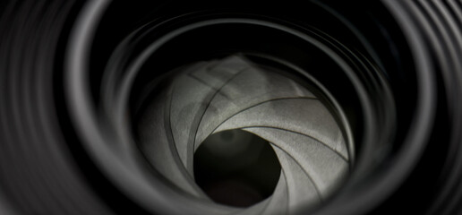 a aperture in a camera lens panorama
