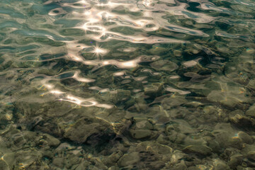 sea water waves in sun