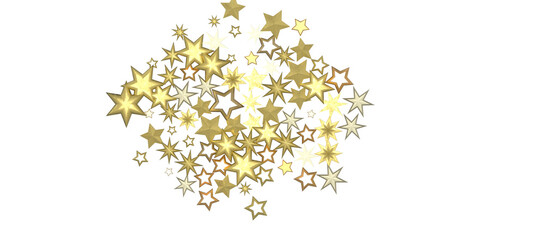 A gray whirlwind of golden snowflakes and stars. New