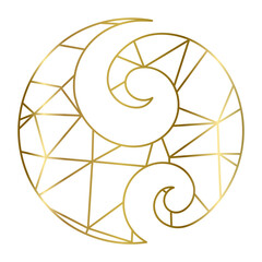 Gold lines inside Maori symbol 