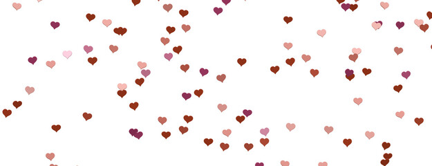 realistic isolated heart confetti on the transparent background for decoration and covering. Concept of Happy Valentine's Day, wedding and anniversary