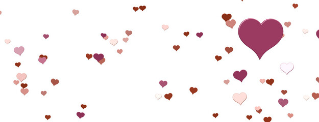  Red heart love confettis. Valentine's day falling