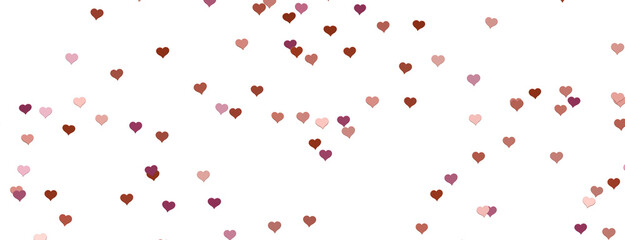 realistic isolated heart confetti on the transparent background for decoration and covering. Concept of Happy Valentine's Day,