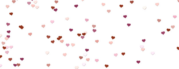  Red heart love confettis. Valentine's day falling