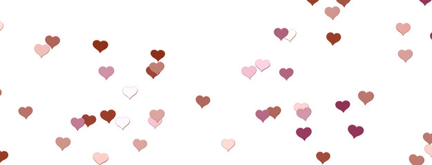 realistic isolated heart confetti on the transparent background for decoration and covering. Concept of Happy Valentine's Day,