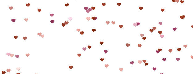 realistic isolated heart confetti on the transparent background for decoration and covering. Concept of Happy Valentine's Day,