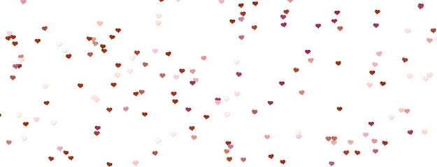 realistic isolated heart confetti on the transparent background for decoration and covering. Concept of Happy Valentine's Day,