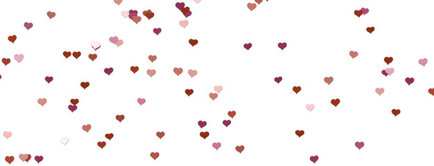 realistic isolated heart confetti on the transparent background for decoration and covering. Concept of Happy Valentine's Day,