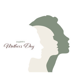 Women's Day. Mother's day greeting backgrounds for poster, label, banner. Woman's silhouette. 
