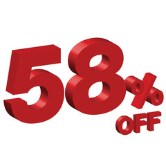 fifty eight 58 percent off 3d vector illustration 
