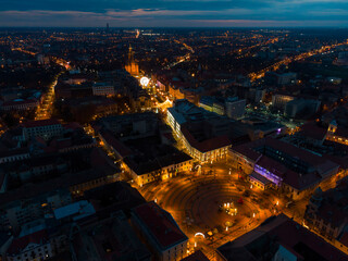 The Liberty Square from Timisoara  with view of the city, Timisoara the European Capital of Culture in 2023