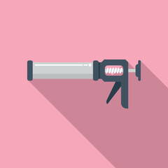 Silicon gun icon flat vector. Silicone tube. Home building