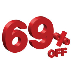 sixty nine 69 3d vector illustration 