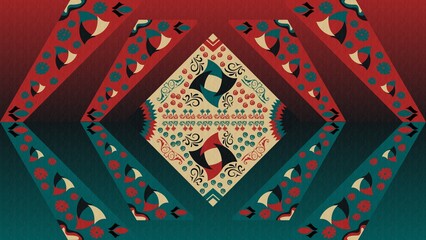 Geometric shapes with folky modern decorations, background, wallpaper, texture, illustration, desktop, cover, card, gift, frame, wall, book