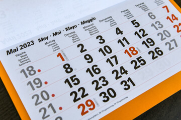 Calendar planner for the month may 2023 - obrazy, fototapety, plakaty