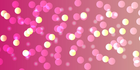 Abstract festive pink bokeh light background. Holiday concept and celebration background 