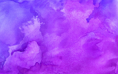 Fototapeta na wymiar hand drawn abstract purple watercolor background