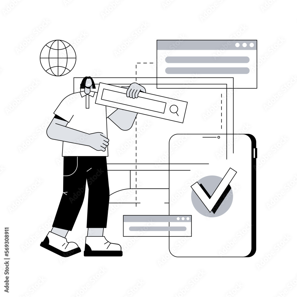 Poster cross-browser compatibility abstract concept vector illustration. multi-browser compatible, cross-br