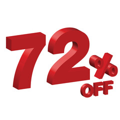 Seventy two 72 percent off 3d vector illustration 