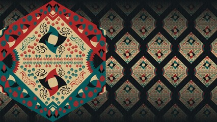 Geometric shapes with folky modern decorations, background, wallpaper, texture, illustration, desktop, cover, card, gift, frame, wall, book