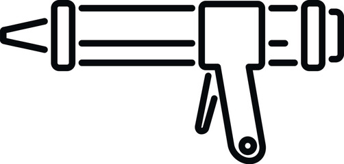 Adhesive caulk gun icon outline vector. Silicone tube. Construction home