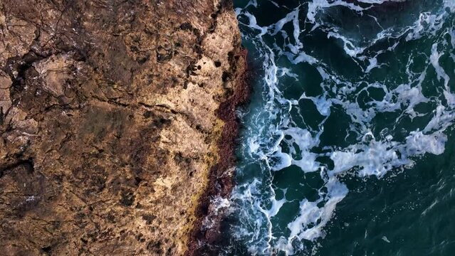 Rocks and cliffs. South of England. Cinematic drone flight