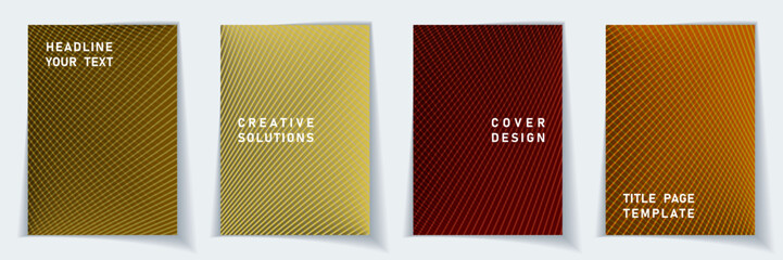 Crossed lines halftone cover page templates batch