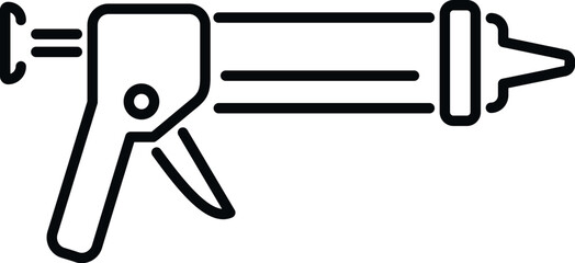 Cartridge gun icon outline vector. Silicone tube. Construction home