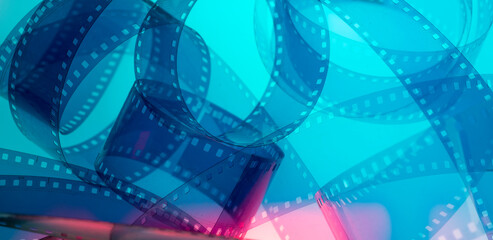 background with film strip.beautiful abstract background with film strip on colorful background...