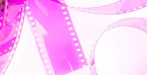 Obraz premium background with film strip.beautiful abstract background with film strip on colorful background with selective focus