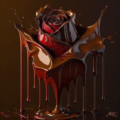 Chocolate-covered rose, Generative AI