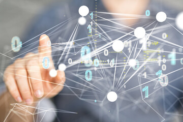 conference Digital Network and data concept 3d - 3D digital