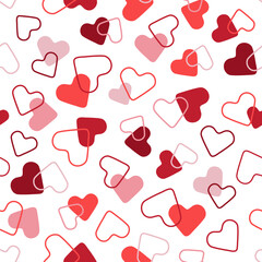 Hearts | Seamless pattern | Transparent background