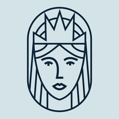 Woman face illustration | Symbol | Logo | Queen/Princess Lineart | Marchioness emblem