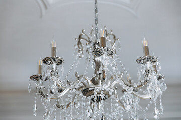 antique chandelier with many crystals