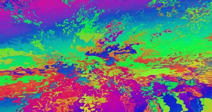 Digital Dreamscape - Seamless loop. Glitch Psychedelic Abstract Background Of Trippy Art - Seamless VJ loop