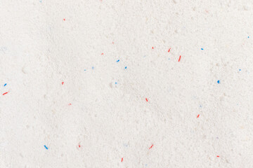 Washing powder top view. Full frame photo.
