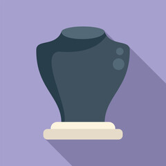 Fashion bust icon flat vector. Necklace display. Luxury design