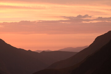 sunset over the mountains