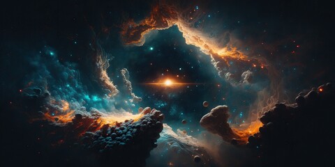 Obraz na płótnie Canvas Nebula illustration cloudy