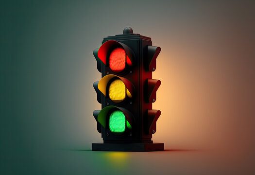 traffic light on clean background created with Generative AI technology