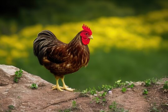High-Resolution Image of a Chicken Showcasing the Beautiful and Majestic Characteristics of this Popular Farm Animal