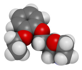Viloxazine drug molecule. 3D rendering.