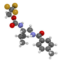 Tolprocarb fungicide molecule. 3D rendering.