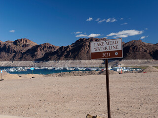 Lake Mead 2021 water level sign 