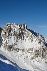 Tonale ski resort with Rhaetian Alps