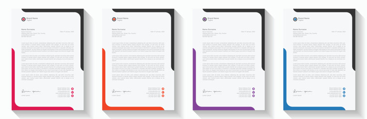 Modern Creative & Clean business style letterhead bundle of your corporate project design. letterhead flyer corporate official minimal creative abstract professional informative newsletter magazine.