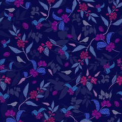 red fruit pattern with flowers