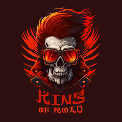 Skull Rider tshirt vector illustration.